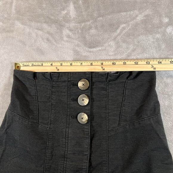 Free People Every Minute Every Hour Black High Waisted‎ Button Skirt 0 - Picture 9 of 9
